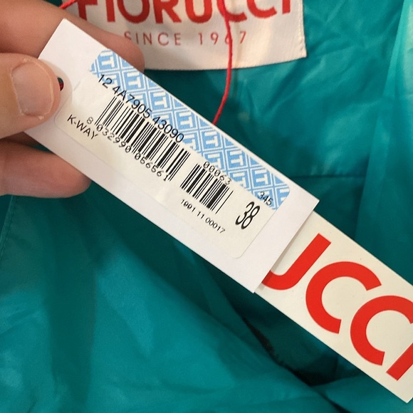 FIORUCCI Green Biker Jacket Cropped Rain Coat Lightweight size IT38 or US 4 NWT - Picture 4 of 7